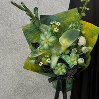 Papier d'emballage texturé imprimé à l'encre - Bouquet floral thématique - Fournitures de bricolage pour la création d'emballages