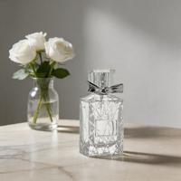Flacon de parfum en verre personnalisable avec logo, 30ml/50ml, atomiseur transparent avec couvercle à nœud
