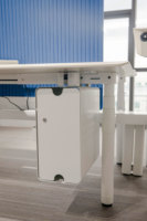 Tiroirs de bureau intelligents personnalisés modernes à hauteur réglable électrique cadre en fer garantie de 3 ans bureau assis-debout en forme de L
