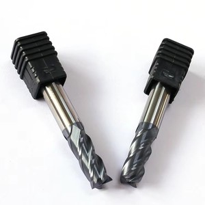 Jeu de fraises en carbure monobloc, revêtement AlTiN, 8 mm, OEM, droites, 2 dents, hélice 30°, pour dégrossissage et finition - Product Image 2