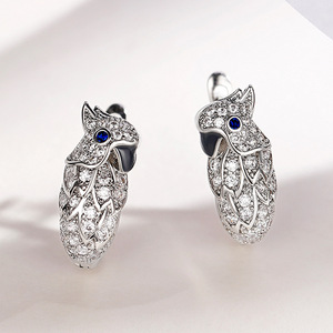 Orecchini a polsino vintage a forma di pappagallo da donna, accessori per l'orecchio a forma di animale per uso quotidiano - Product Image 5