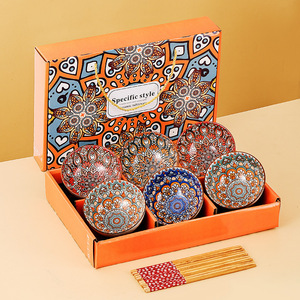 Bol rond en céramique de style bohème marocain, assiette ovale en porcelaine, vaisselle, plat de dîner, ensemble de vaisselle - Product Image 5