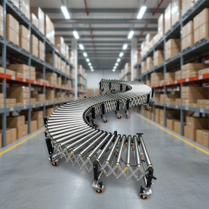 Transportador de Rodillos Motorizado Portátil, Flexible y Expandible para Descarga de Contenedores de Camiones, Línea de Transporte Móvil, Venta de Fábrica - Product Image 3
