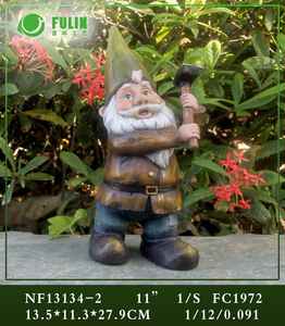 Divertida <span class=keywords><strong>Estatua</strong></span> de Gnomo de Jardín de Resina de Tamaño Real de 11.7 Pulgadas para Exteriores, con Pala, Adorno Navideño de Duende - Product Image 3