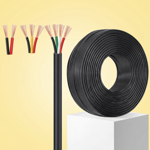 Câble électrique multiconducteur à 3 fils, en cuivre toronné, isolé en PVC, 450V, qualité industrielle, couleur noire - Product Image 1