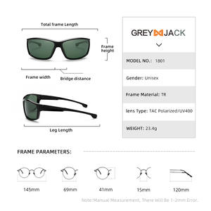Gafas de Sol Deportivas Greyjack TR90 para Hombre, Polarizadas UV400, para Ciclismo y Pesca, Montura Negra, Lentes TAC Tipo 3 - Product Image 4
