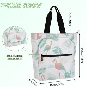 Bolso de mano con diseño de dibujos animados hawaianos, de gran capacidad, portátil y duradero, adecuado para la escuela, viajes y actividades al aire libre - Product Image 2
