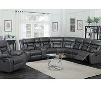 Ensemble de canapés inclinables modernes en cuir véritable personnalisable, sectionnel, pour salon, pliable, avec massage, extensible, en bois