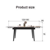 Table à manger moderne de luxe en pierre frittée, pliable, extensible, design, élégante table de cuisine blanche pour la salle à manger