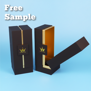 Caja de regalo de lujo con papel de aluminio dorado personalizado, caja de cartón rígido de doble puerta para perfumes, embalaje para botellas de perfume, caja de regalo de papel. - Product Image 1