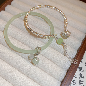 Set di 2 braccialetti a campana di torsione in stile cinese braccialetti di moda da donna <span class=keywords><strong>con</strong></span> nappe da regalo per ragazza - Product Image 6