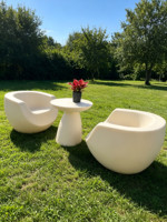 Juego de Sillón y Mesa de Centro Jaguar Modern Resin Pebble, Resistente al Agua, a los Rayos UV, Duradero y Ecológico, Muebles de Jardín para Exteriores