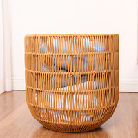 Panier à linge en rotin PP écologique, empilable, facile à transporter, ventilé, aspect rotin, pour hôtel, spa, chambre