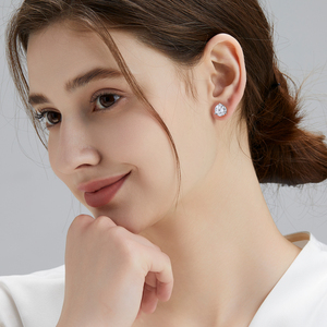 Boucles <span class=keywords><strong>d</strong></span>'oreilles en <span class=keywords><strong>diamant</strong></span> de luxe 3ct 2ct 1ct, argent sterling 925, bijoux pour femmes, plaqué or 14 carats, certificat VVS GRA, moissanite, pour hommes - Product Image 3