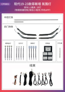 Luz Ambiente LED para Carro Hyundai LAFESTA 2019-2024, Luz Dinâmica Decorativa para Painel e Portas com Estilo Céu Estrelado - Product Image 2
