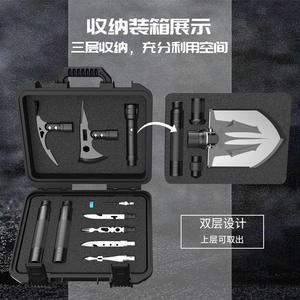 ชุดพลั่วอเนกประสงค์ Tx3 ขนาด 33x28x12.8 ซม. พร้อมด้ามจับแบบ D ชุดเครื่องมืออุตสาหกรรมสำหรับกิจกรรมกลางแจ้ง เหมาะสำหรับการเอาชีวิตรอดและการตั้งแคมป์ - Product Image 2