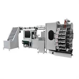 Mesin cetak OFFSET kering cangkir PLA/ PET/PP/PS sepenuhnya otomatis dengan GCHP-6180 pembungkus otomatis