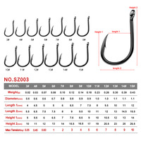 200 pièces/paquet Petits hameçons de pêche à haute teneur en carbone pour appâts, hameçons Drop Shot, hameçons pour vers, pour Black-bass, Crappie, Walleye, Panfish