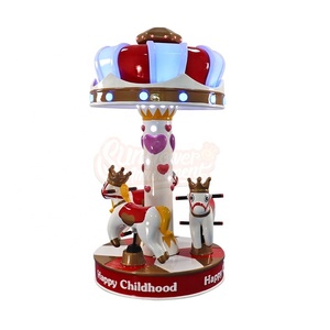 Mini 3D cưỡi ngựa Carousel 220V kim loại & sợi thủy tinh Kiddie vui vẻ đi vòng 1 năm bảo hành máy trò chơi - Product Image 6