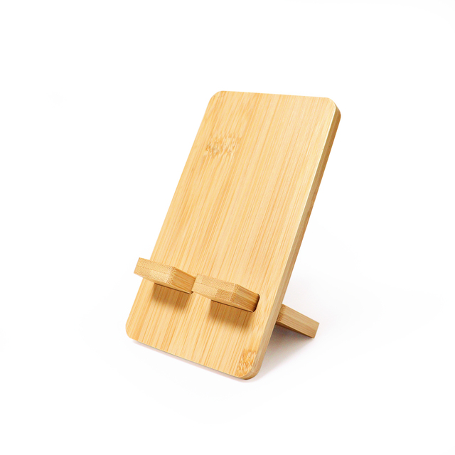 Customizable Logo New Bamboo Charger Stand Living Room Applicable Mobile Cell Phone Tablet Table Holder Standing Type