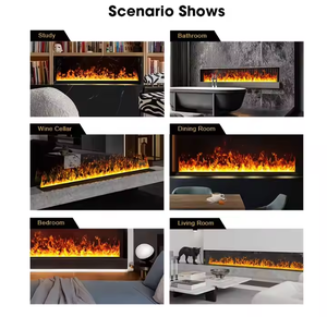 1200 1500 1800mm WIFI Control decoración Artificial llama LED chimenea de vapor decorativa empotrada 3D chimenea eléctrica de Vapor de agua - Product Image 5