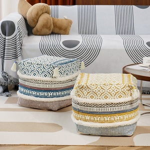 Puf Marroquí al por Mayor, Decoración para el Hogar Infantil, Puf <span class=keywords><strong>Cuadrado</strong></span> Hecho a Mano, Taburete Otomano, Sillas, Funda de Puf Otomano con Estampado Bohemio - Product Image 6