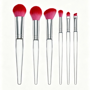 Juego de 6 Brochas de Maquillaje YRX con Mango de Plástico Transparente, Juego de Brochas de Maquillaje Profesional de Alta Calidad, Juego Pequeño Personalizable - Product Image 3