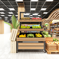 Étagères de rangement pour magasin de chaînes, design en bois et métal, cadre peint, étagère à fruits et légumes à vendre et gondole
