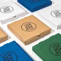 Boîte à pizza personnalisée en carton ondulé kraft de qualité alimentaire, jetable, 10, 12, 14 pouces, logo imprimé, livraison à emporter