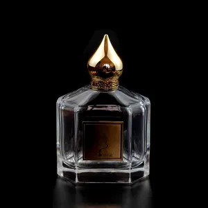 Frascos de perfume elegantes vazios de alta qualidade, luxuosos e especiais, transparentes, para designar seus próprios frascos de perfume de óleo árabe, 100ml