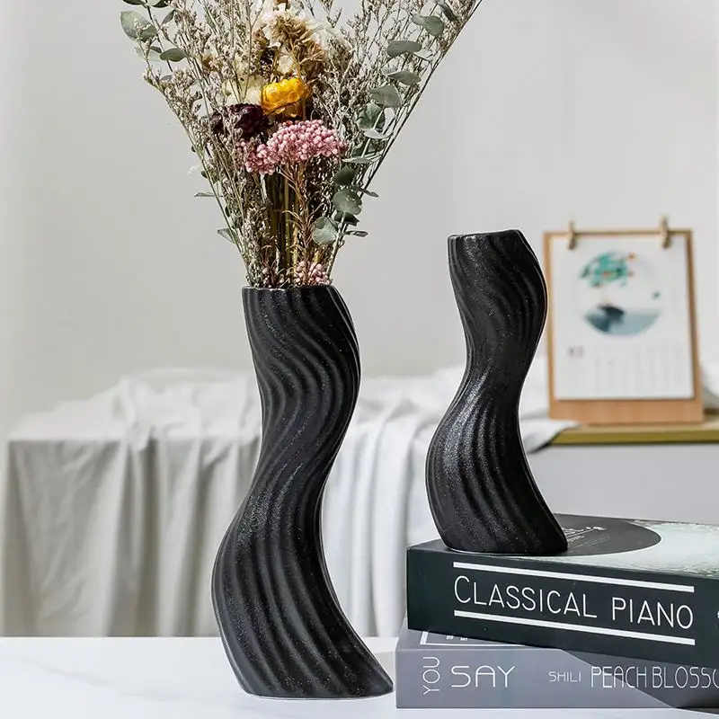 Ceramic vase art Nordic style creative living room decoration dining table dry flower arrangement TV cabinet decoration