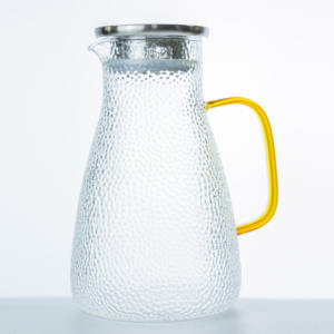 En gros 60oz Borosilicate Martelé Verre Transparent <span class=keywords><strong>Carafe</strong></span> Filtre À Eau Bouilloire Théière Pichet Pichet Avec Couvercle En Acier Inoxydable 304 - Product Image 4