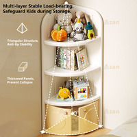 Armoire de rangement d'angle en plastique pour enfants, organisateur de jouets, OEM ODM, meubles de chambre d'enfant personnalisés