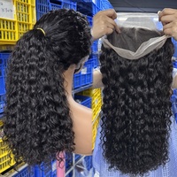 Wig depan penutup renda 5x5 13X4 tanpa lem, Wig rambut mentah depan pra pencabutan tali tidak terlihat Wig 360 tanpa lem