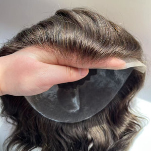 Parrucchino in Capelli Indiani Remy di Alta Qualità per <span class=keywords><strong>Uomo</strong></span>, Base <span class=keywords><strong>Invisibile</strong></span> in Pizzo e PU, Spedizione Rapida in 3 Giorni, Prezzo di Fabbrica - Product Image 1