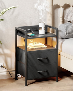 Iron Frame Open Shelf Fabric Drawers <b>Bedroom</b> Side Table Multifunctional Multi Storage <b>Small</b> Bedside <b>Sofa</b> Side Table - Product Image 4