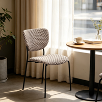 Chaise de salle à manger compacte et moderne, confortable, en tissu écologique imperméable, design ergonomique capitonné pour petits appartements