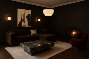 Sofá Seccional Modular en Forma de L, Tapizado en Terciopelo Marrón Oscuro, Cojines de Plumas, Tela de Sofá Moderna, Juego de Muebles de Sala de Estar de Lujo - Product Image 2