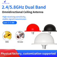Antenne de plafond omnidirectionnelle 5dBi 2400-7000MHz Wi-Fi 6E 5G intérieure avec connecteur N femelle pour la distribution de signal dans les bureaux, hôtels et centres commerciaux