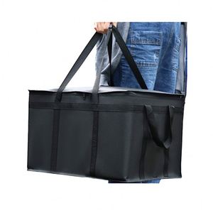 Sac isotherme de luxe simple en aluminium non tissé, imperméable et isolant thermiquement pour pique-nique, style panier - Product Image 2