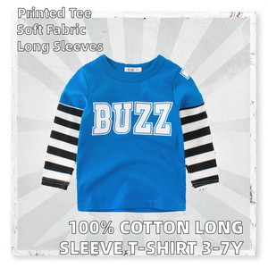 Camiseta Casual de Manga Larga para Niños, 100% Algodón, Secado Rápido y Suave, Cuello Redondo, Tallas Grandes para Niños de 3 a 7 Años - Product Image 2