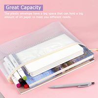 Sac de rangement en maille transparente en PVC imperméable A3 A4 A5 A6 B4 B5 pour organiser le bureau, l'école, les voyages, les documents, avec fermeture éclair