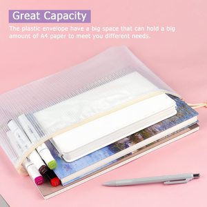 <span class=keywords><strong>Sac</strong></span> de rangement en maille transparente en PVC imperméable A3 A4 A5 A6 B4 B5 pour organiser le bureau, l'école, les voyages, les documents, avec fermeture éclair - Product Image 6