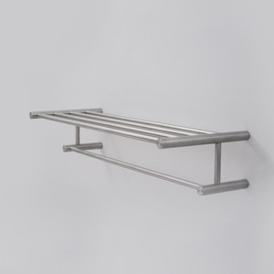Ceaadesign moderno stile angolo montato stelo mensola con portasciugamani nichel e alluminio finitura per la casa e la cucina - Product Image 1