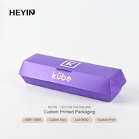 Boîte à hot-dogs en papier personnalisée avec couvercle trapézoïdal entièrement imprimé, logo personnalisé, qualité alimentaire, pour sandwichs, croissants, à emporter
