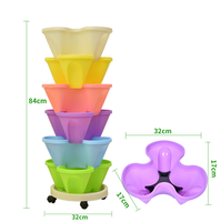 Jardinière Verticale Classique - Bac de Culture Empilable en Plastique pour Légumes, Fraises, Herbes, Fleurs - Utilisation au Sol et en Extérieur