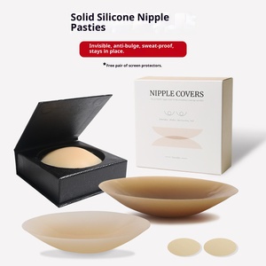 Copricapezzoli in Silicone Adesivi Senza Colla con Logo Personalizzato, Rotondi 8cm 10cm, Senza Coppe, per Reggiseno - Product Image 1
