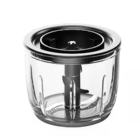 Mini processeur électrique 200W Hachoir à aliments en verre de 300ml avec fonctionnement en acier inoxydable pour les aliments pour bébés ou les mélanges ménagers