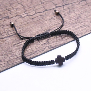 Handmade Rope Woven Cross <b>Bracelet</b> Black Adjustable <b>String</b> <b>Bracelet</b> For Gift - Product Image 2