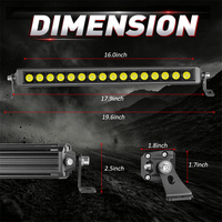 Barre lumineuse LED universelle 24V 12V 80W à faisceau spot droit, rangée simple, 18 pouces, pour éclairage extérieur automobile